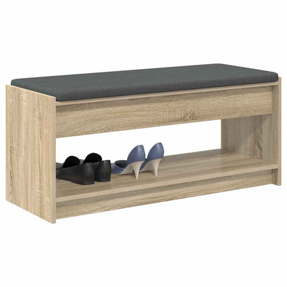 Hall Bench with Cushion with Shelf Sonoma Oak 103 x 38 x 45 cm
