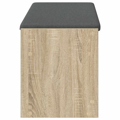 Hall Bench with Cushion with Shelf Sonoma Oak 103 x 38 x 45 cm
