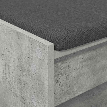 Hall Bench with Cushion Concrete Grey 103 x 38 x 45 cm
