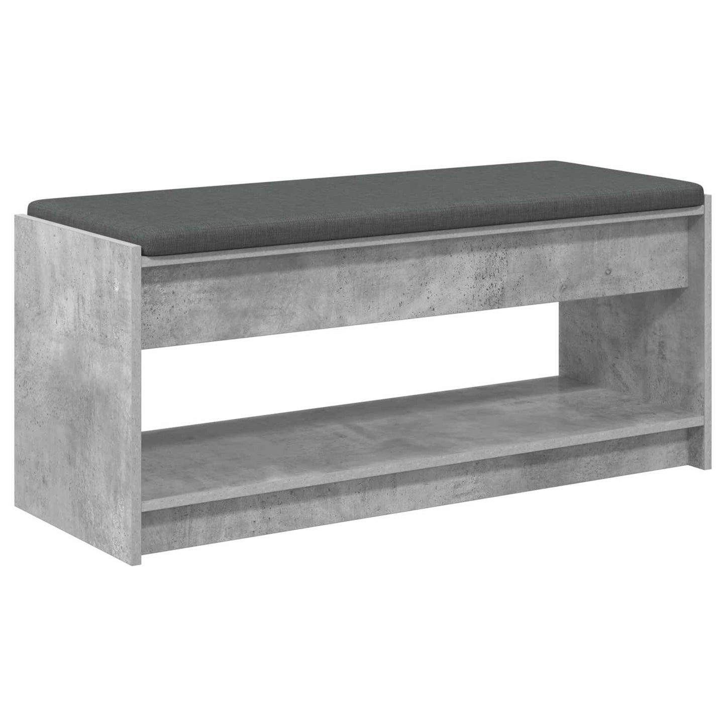 Hall Bench with Cushion Concrete Grey 103 x 38 x 45 cm