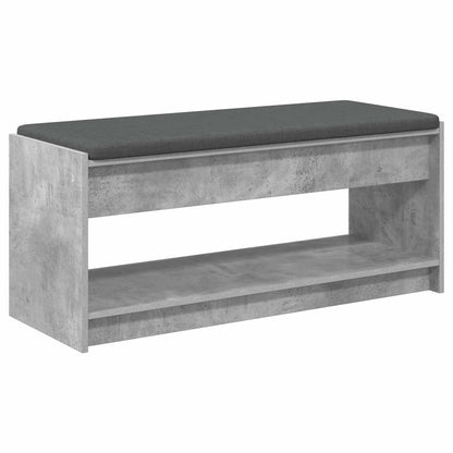 Hall Bench with Cushion Concrete Grey 103 x 38 x 45 cm