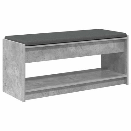 Hall Bench with Cushion Concrete Grey 103 x 38 x 45 cm