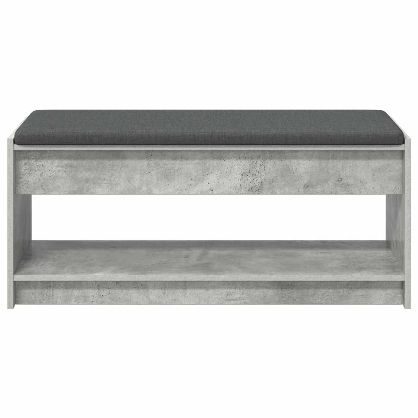 Hall Bench with Cushion Concrete Grey 103 x 38 x 45 cm