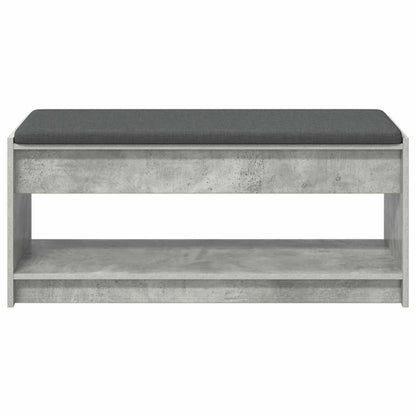 Hall Bench with Cushion Concrete Grey 103 x 38 x 45 cm