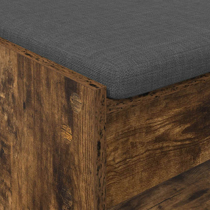 Hall Bench with Cushion with Shelf Smoked Oak 103 x 38 x 45 cm