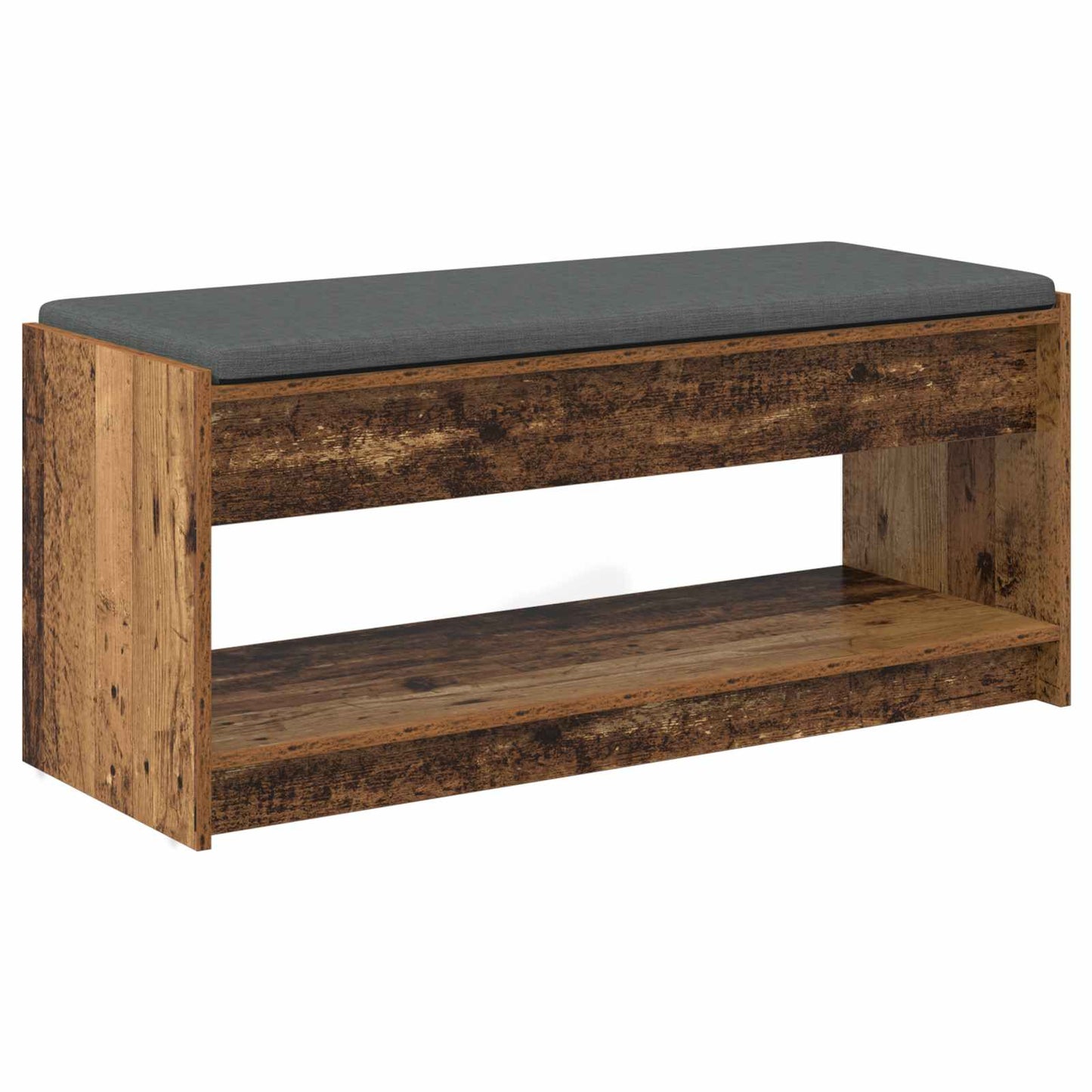 Hall Bench Old Wood 103 x 38 x 45 cm Engineered Wood and Fabric