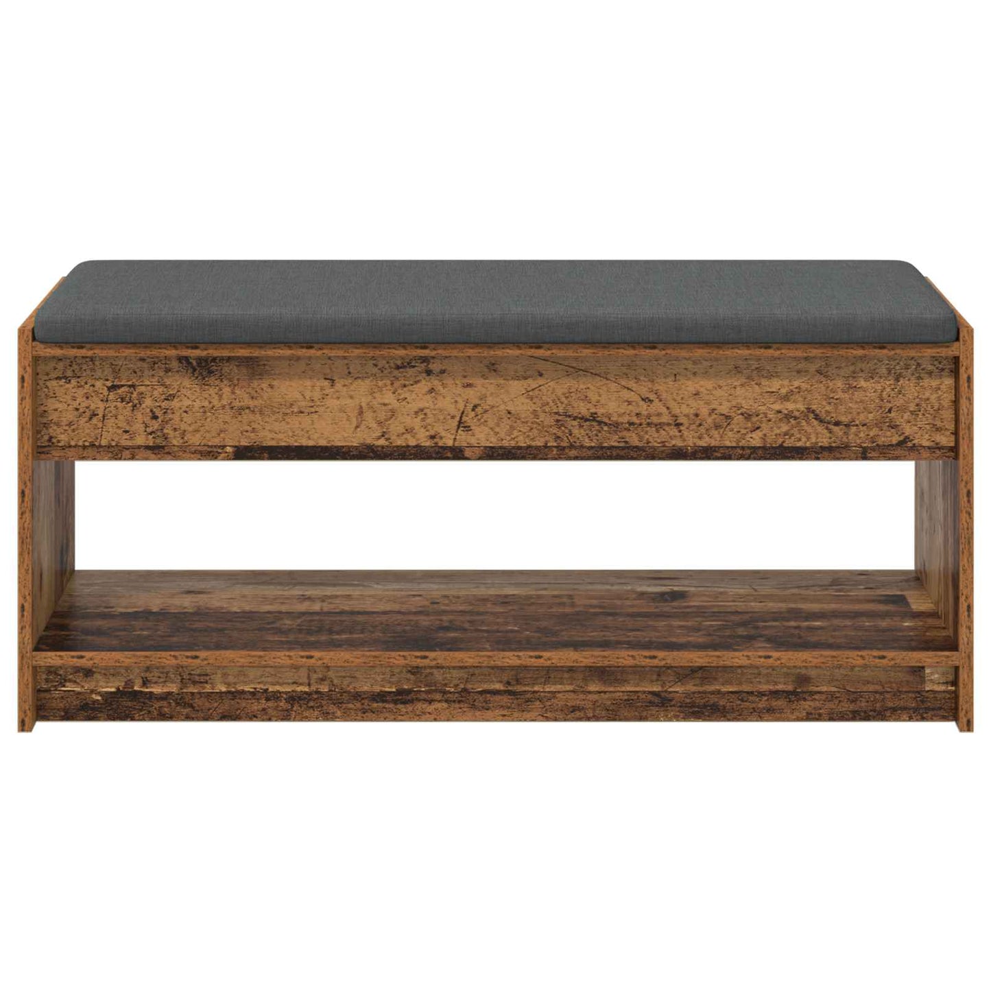 Hall Bench Old Wood 103 x 38 x 45 cm Engineered Wood and Fabric