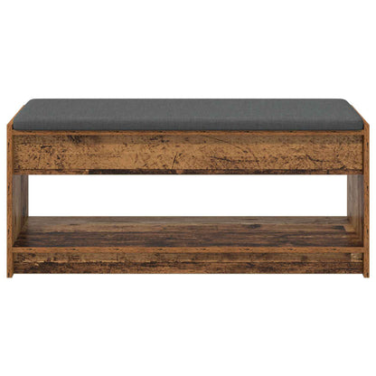Hall Bench Old Wood 103 x 38 x 45 cm Engineered Wood and Fabric