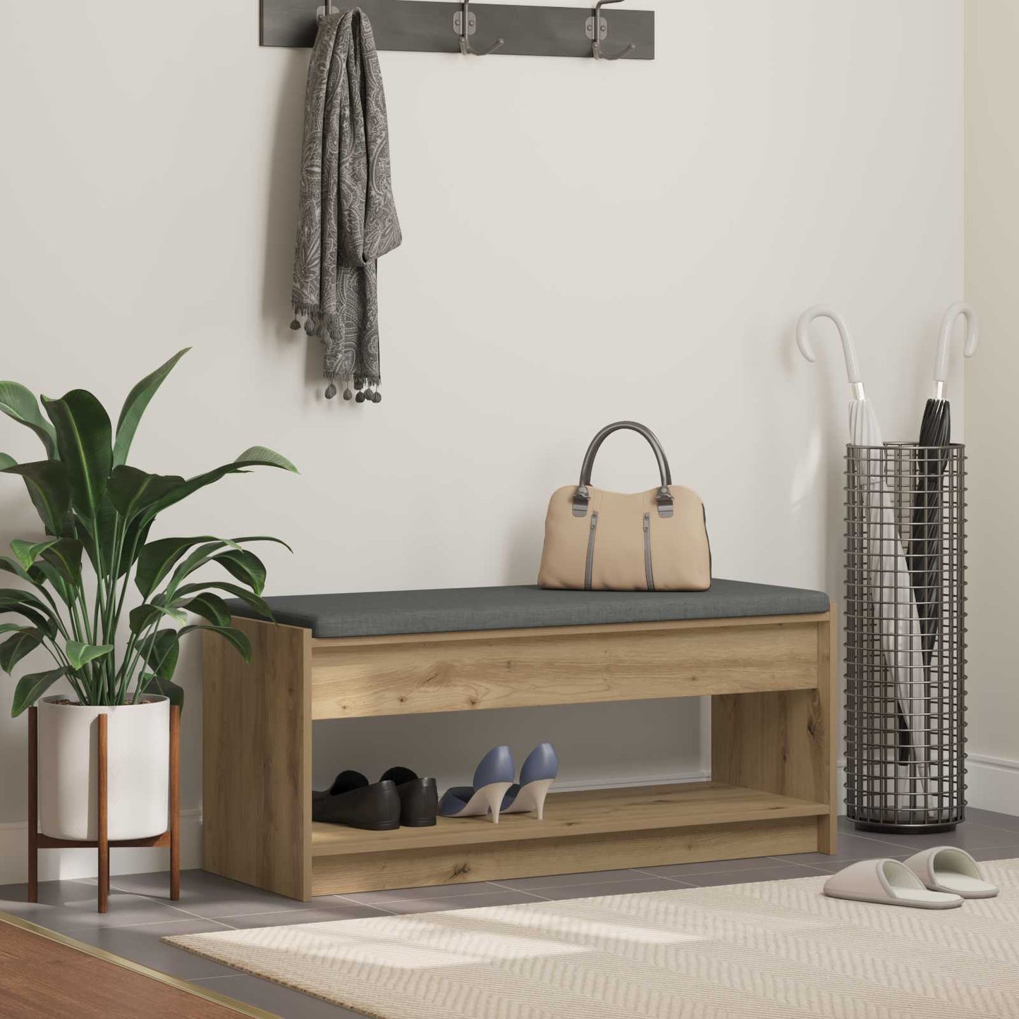 Hall Bench Artisan Oak 103 x 38 x 45 cm