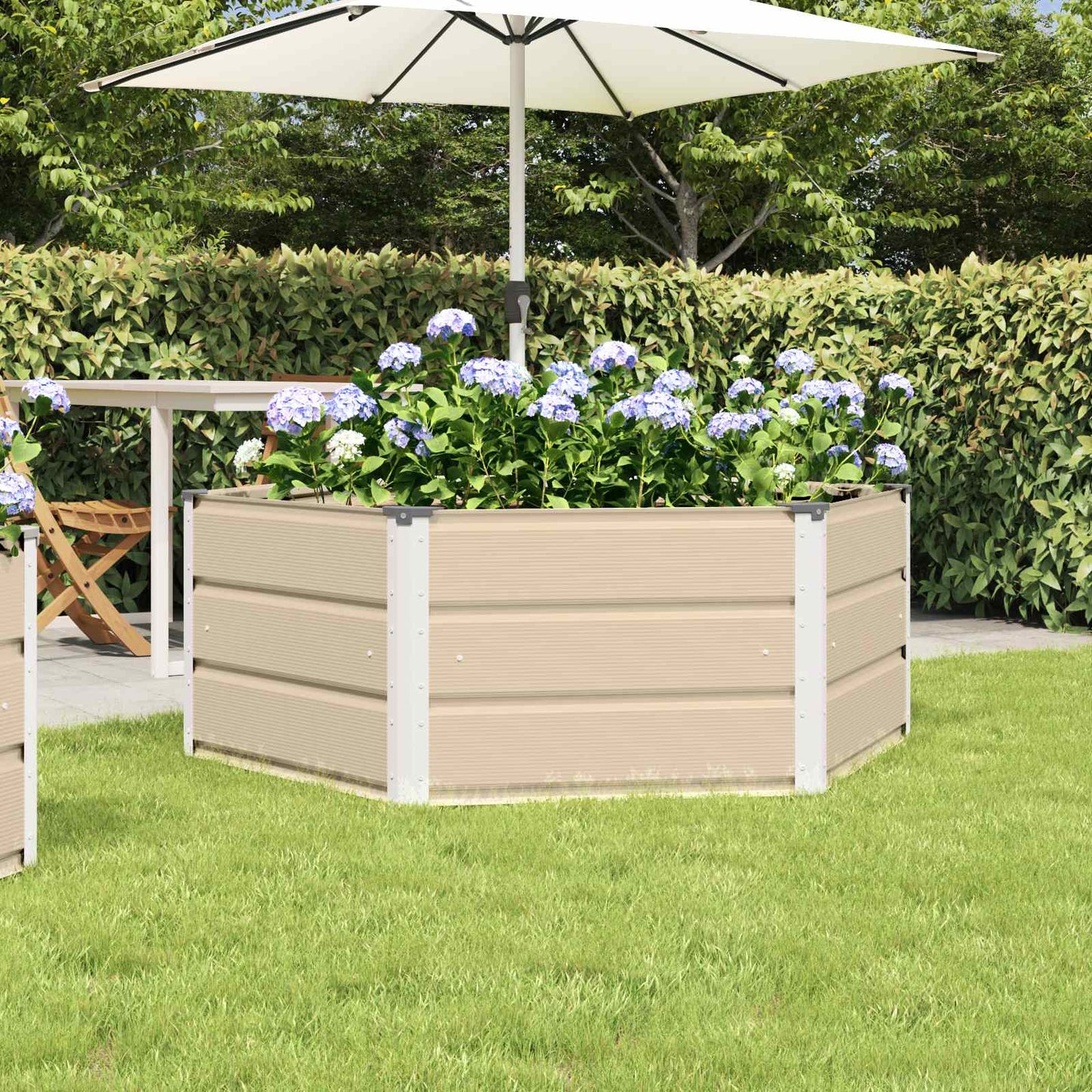 Planter Ivory 129 x 129 x 45 cm Steel