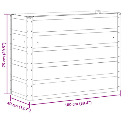 Planter Ivory 100 x 40 x 75 cm Steel