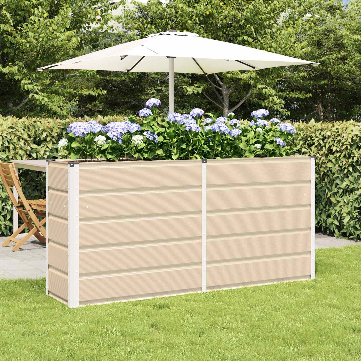 Planter Ivory 160 x 40 x 75 cm Steel