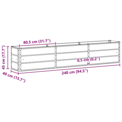 Planter Ivory 240 x 40 x 45 cm Steel