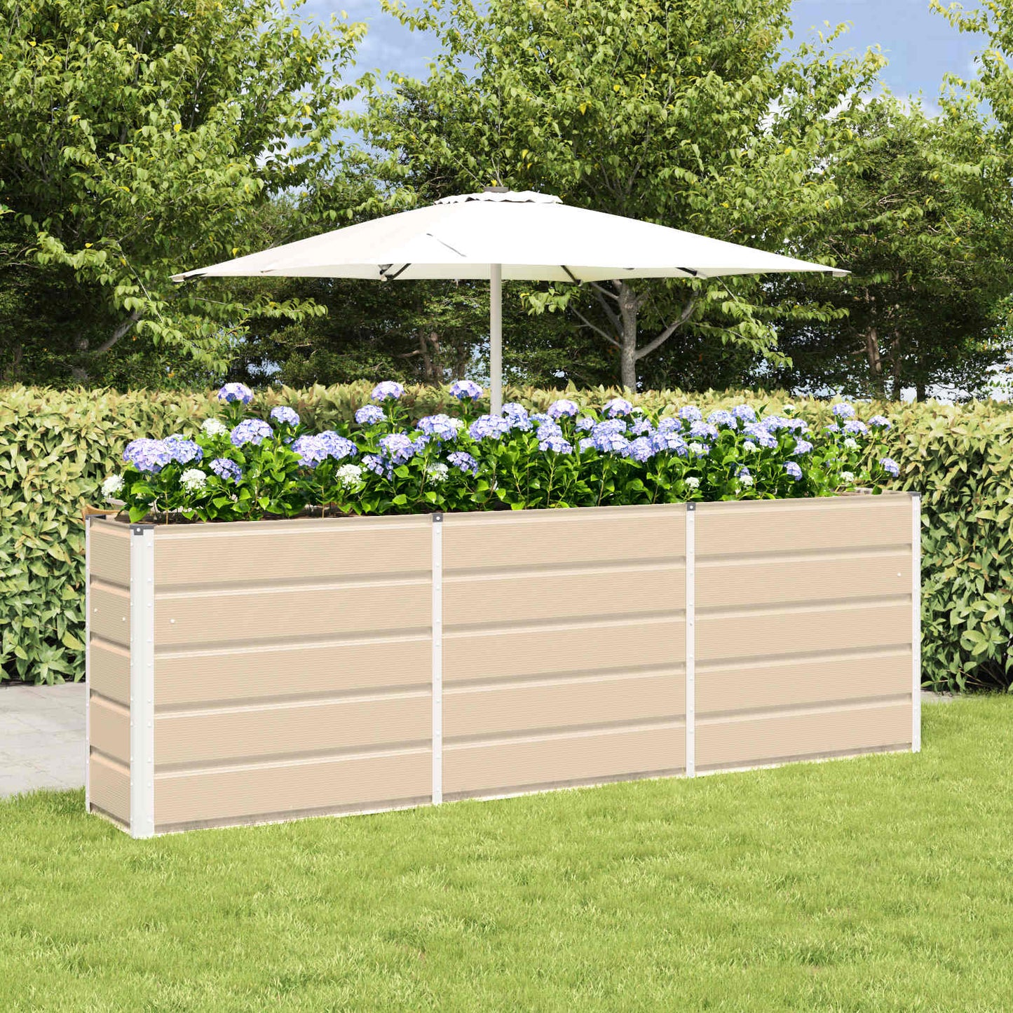 Planter Ivory 240 x 40 x 75 cm Steel
