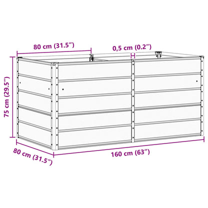 Planter Ivory 160 x 80 x 75 cm Steel