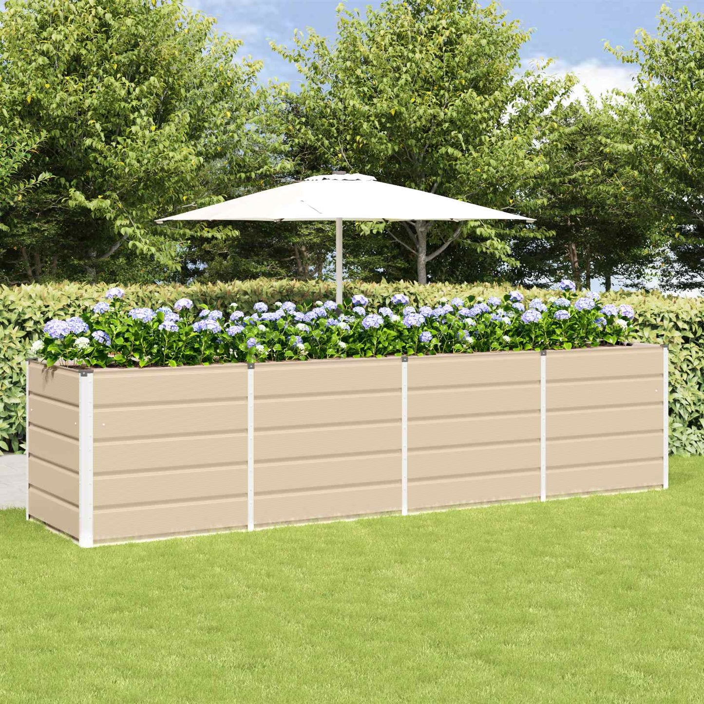 Planter Ivory 240 x 80 x 75 cm Steel