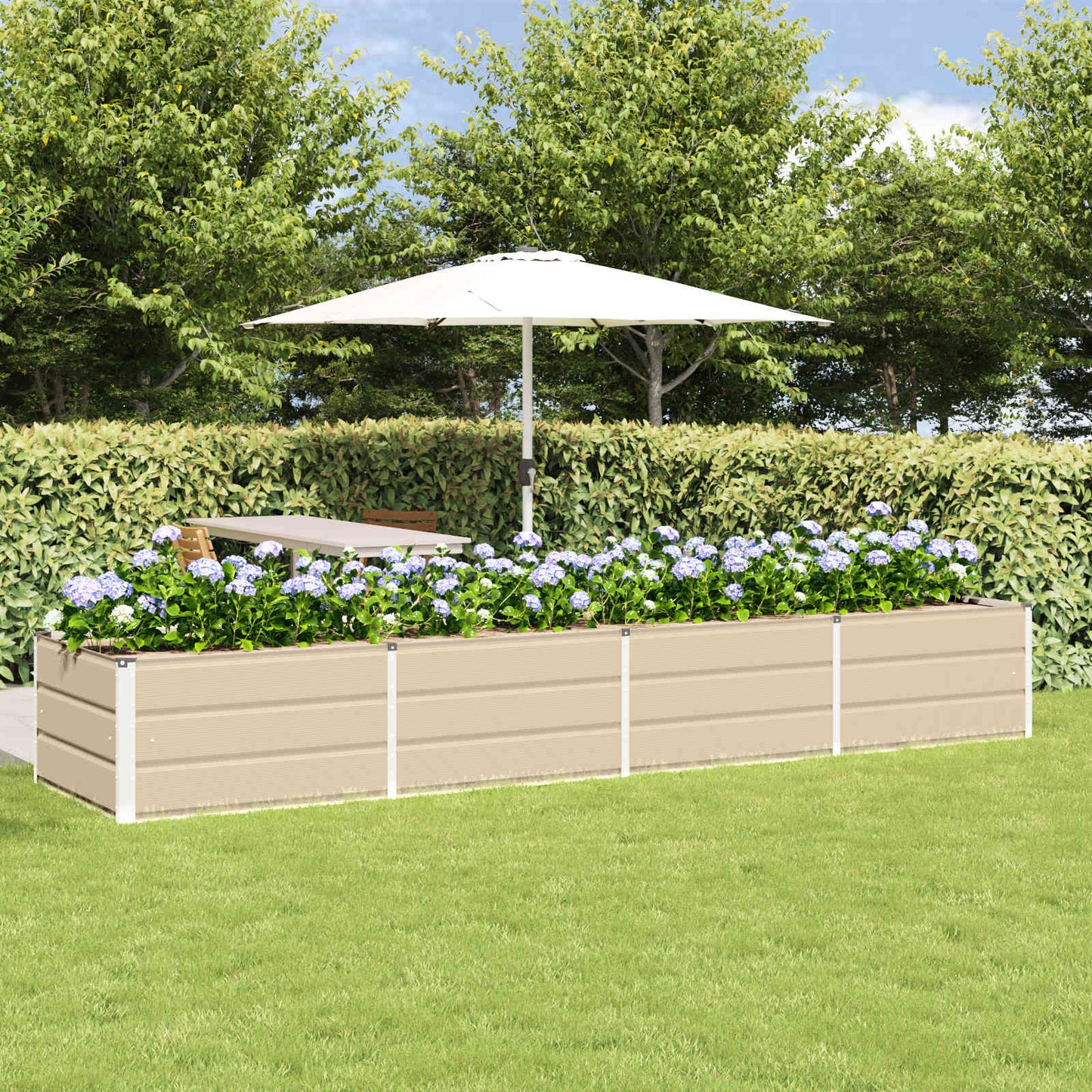 Planter Ivory 320 x 80 x 45 cm Steel