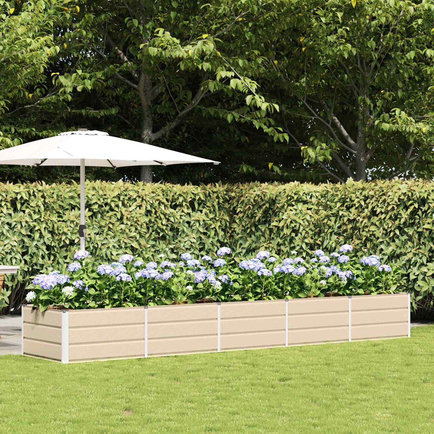 Planter Ivory 400 x 80 x 45 cm Steel