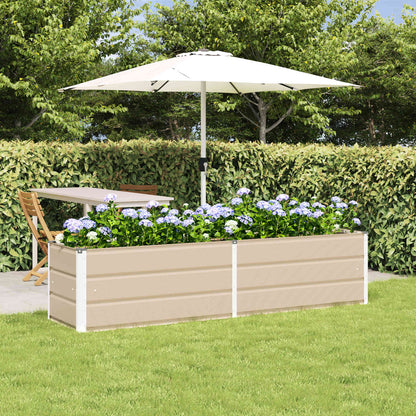 Planter Ivory 195 x 50 x 45 cm Galvanised Steel
