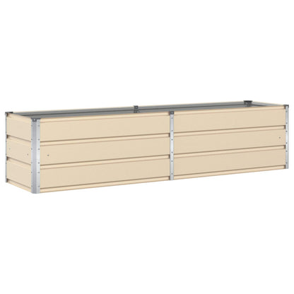 Planter Ivory 195 x 50 x 45 cm Galvanised Steel