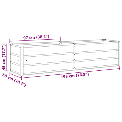 Planter Ivory 195 x 50 x 45 cm Galvanised Steel