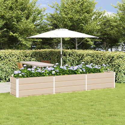 Planter Ivory 290 x 50 x 45 cm Galvanised Steel