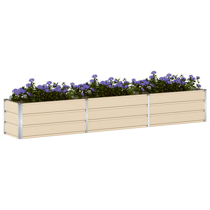 Planter Ivory 290 x 50 x 45 cm Galvanised Steel