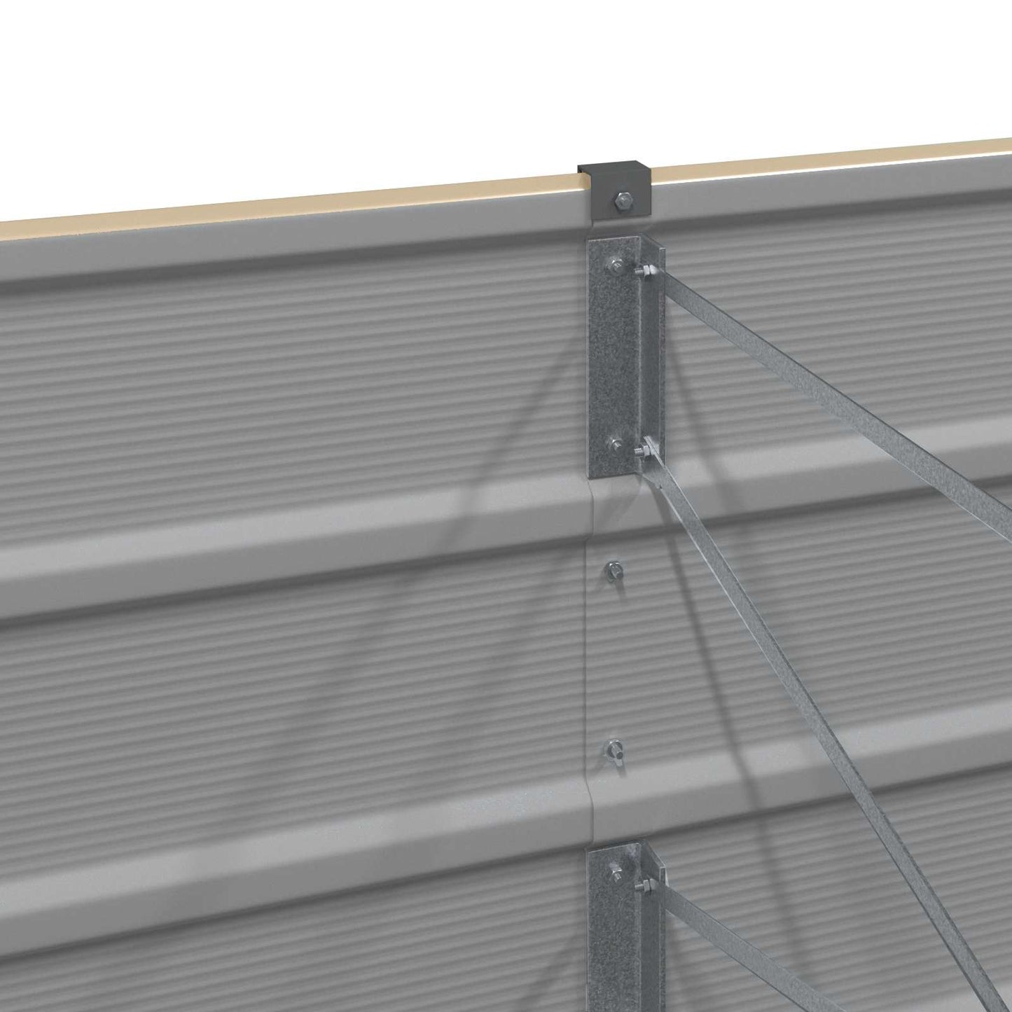 Planter Ivory 290 x 90 x 77 cm Galvanised Steel