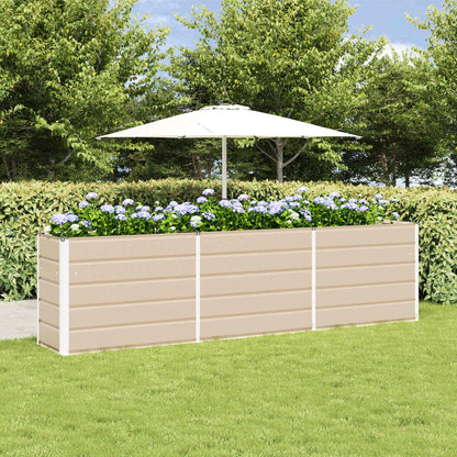 Planter Ivory 290 x 90 x 77 cm Galvanised Steel