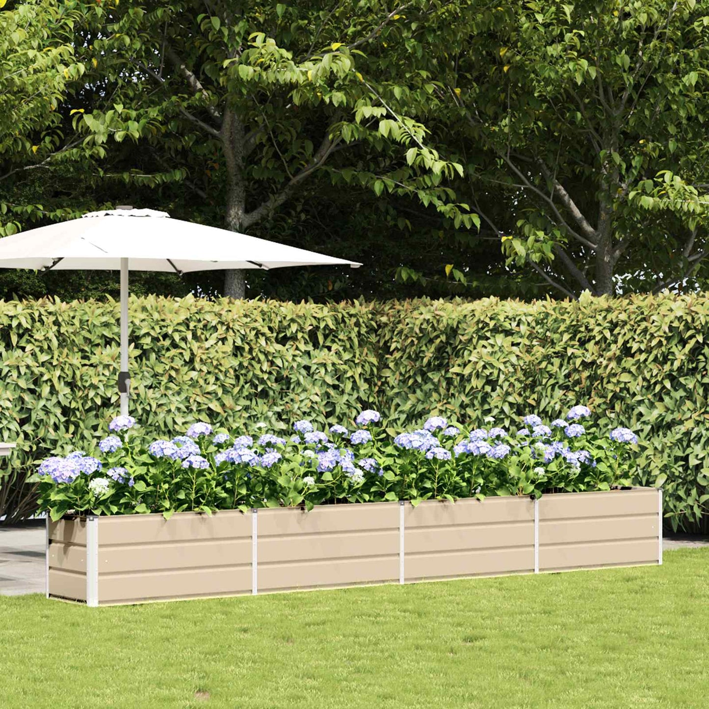 Planter Ivory 385 x 50 x 45 cm Galvanised Steel