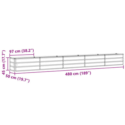 Planter Ivory 480 x 50 x 45 cm Galvanised Steel