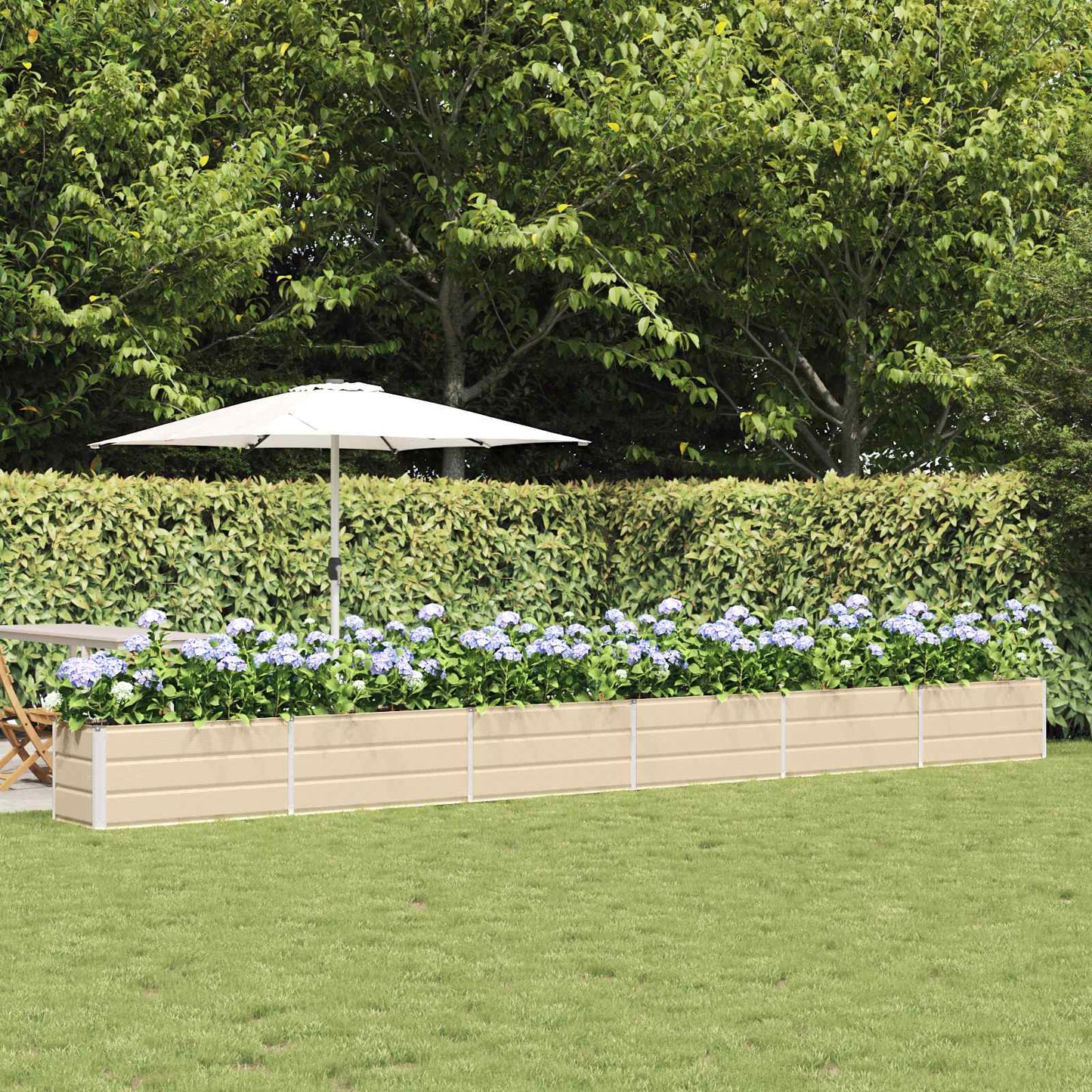 Planter Ivory 580 x 50 x 45 cm Galvanised Steel