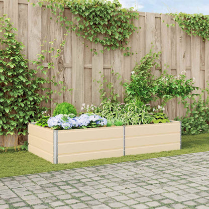Planter Ivory 195 x 100 x 45 cm Galvanised Steel