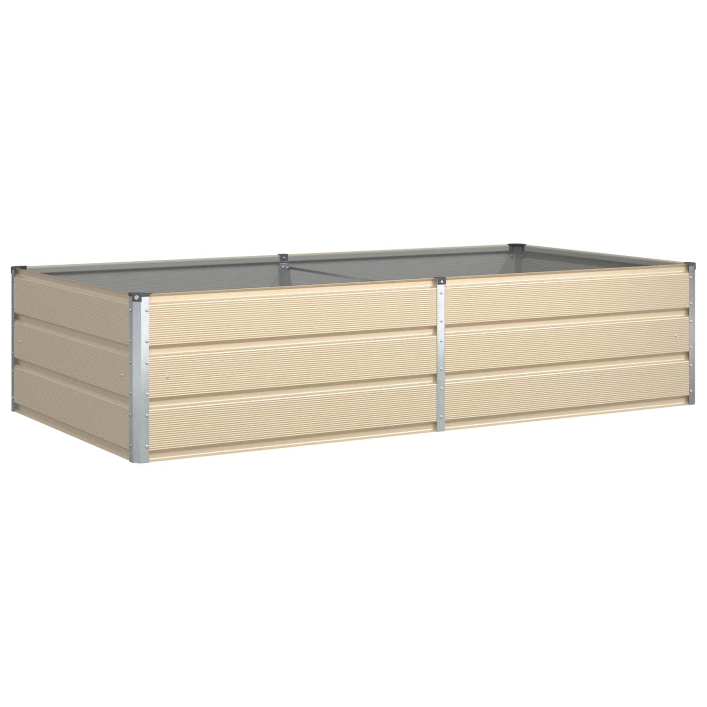 Planter Ivory 195 x 100 x 45 cm Galvanised Steel