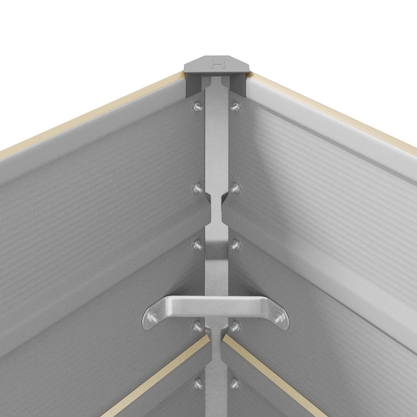 Planter Ivory 290 x 100 x 45 cm Galvanised Steel