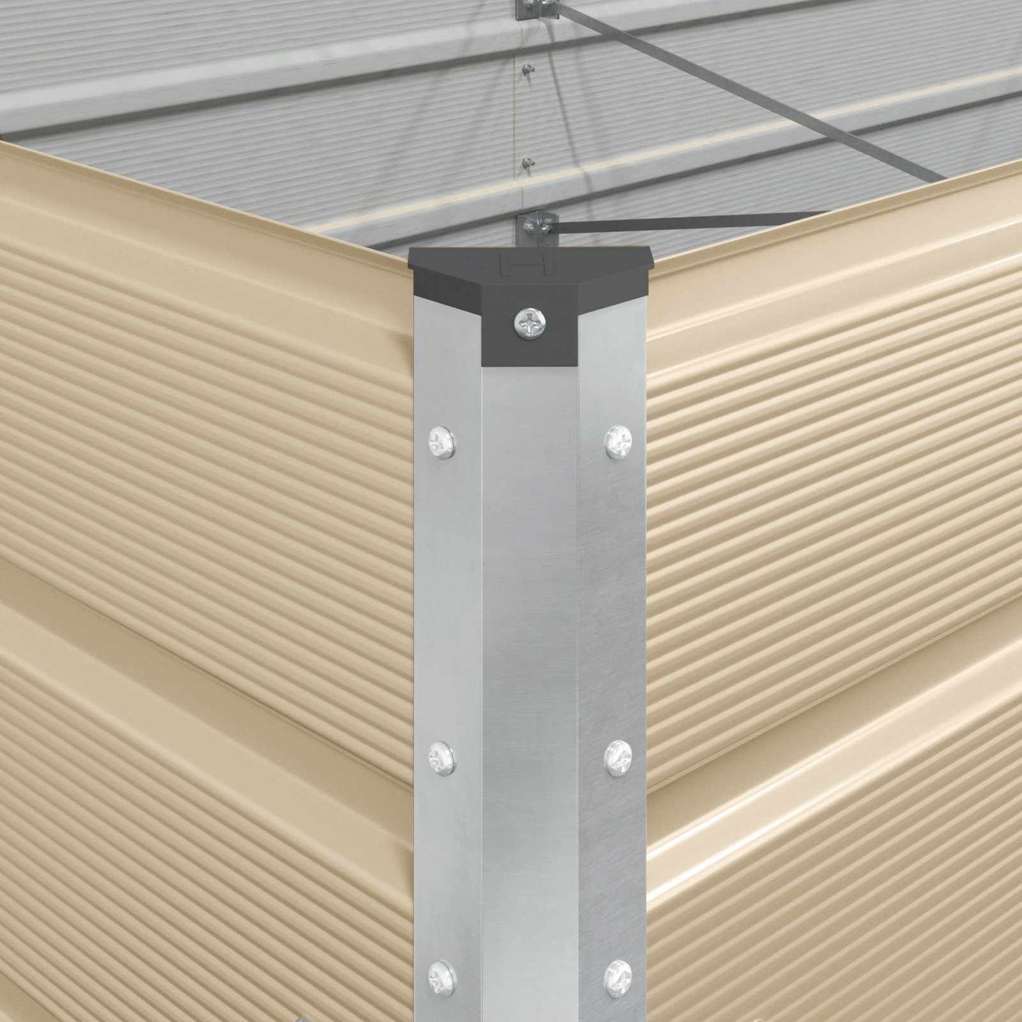 Planter Ivory 290 x 100 x 45 cm Galvanised Steel