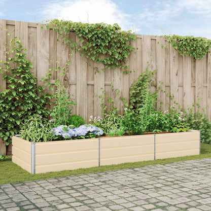 Planter Ivory 290 x 100 x 45 cm Galvanised Steel