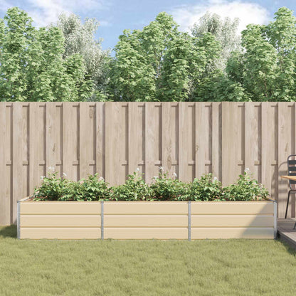 Planter Ivory 290 x 100 x 45 cm Galvanised Steel