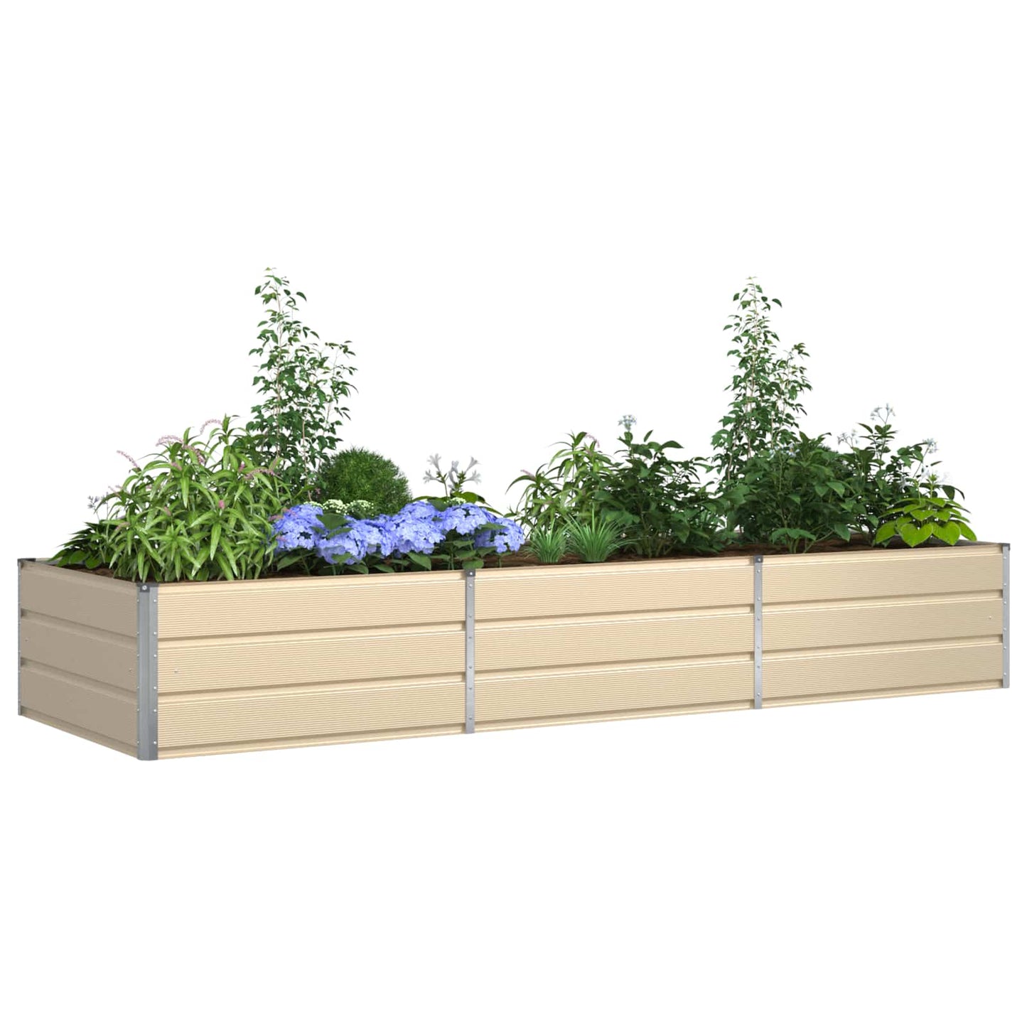 Planter Ivory 290 x 100 x 45 cm Galvanised Steel