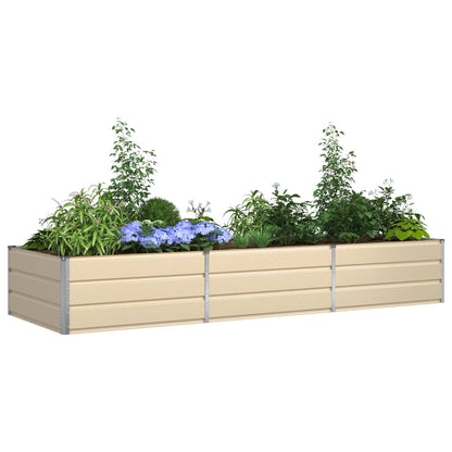 Planter Ivory 290 x 100 x 45 cm Galvanised Steel