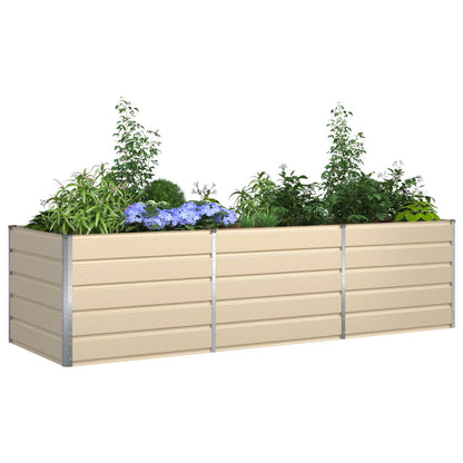 Planter Ivory 290 x 100 x 75 cm Galvanised Steel