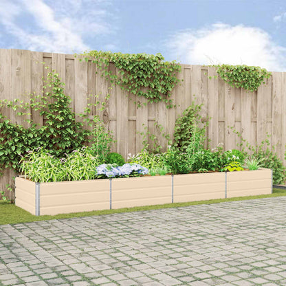 Planter Ivory 385 x 100 x 45 cm Galvanised Steel