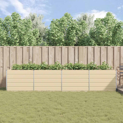 Planter Ivory 385 x 100 x 75 cm Galvanised Steel