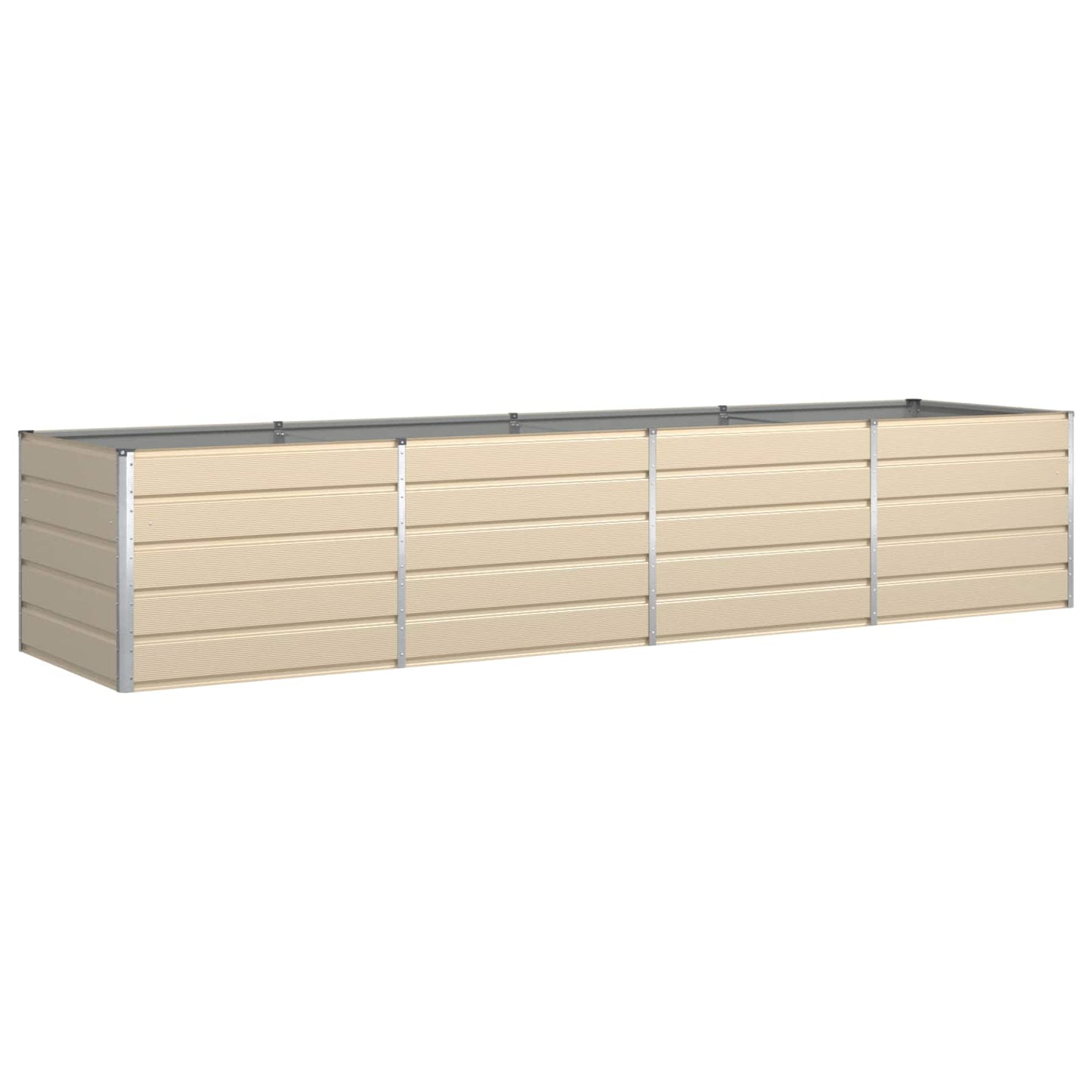 Planter Ivory 385 x 100 x 75 cm Galvanised Steel
