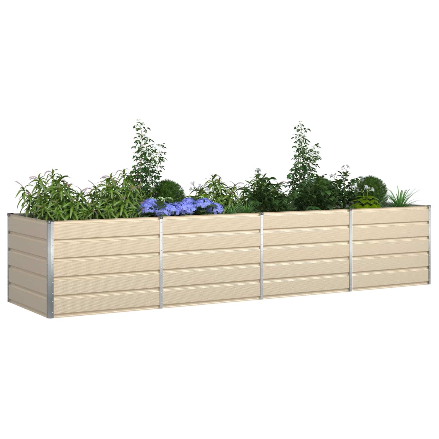 Planter Ivory 385 x 100 x 75 cm Galvanised Steel