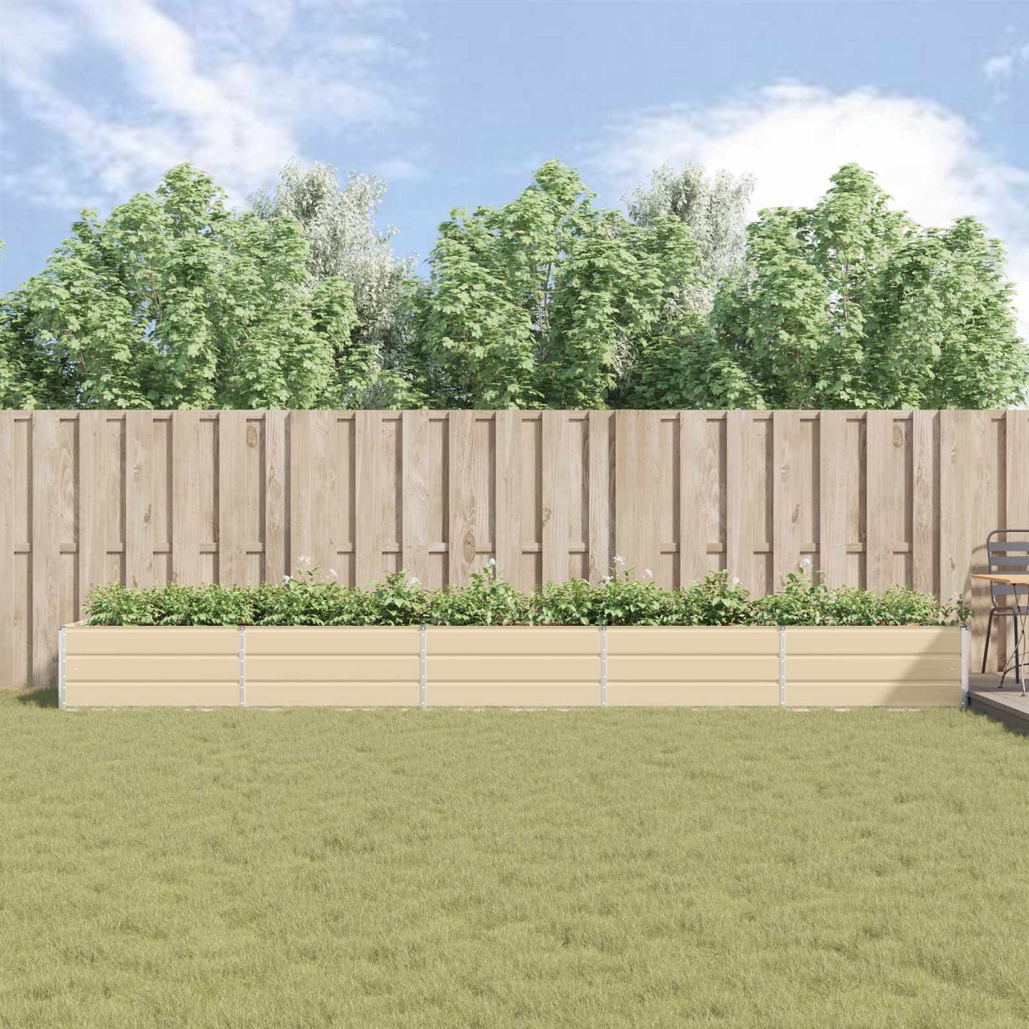 Planter Ivory 480 x 100 x 45 cm Galvanised Steel