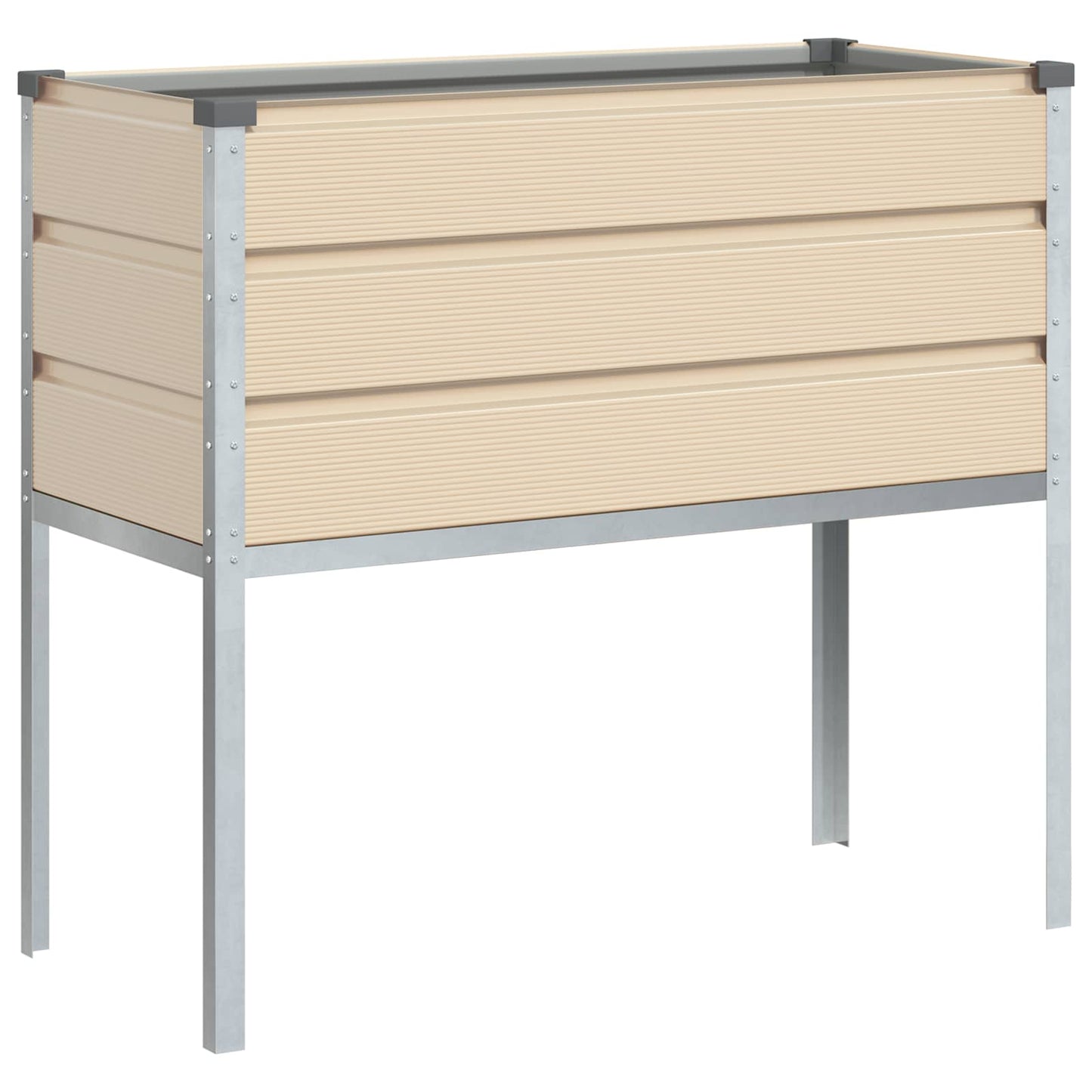 Planter Ivory 100 x 45 x 90 cm Galvanised Steel