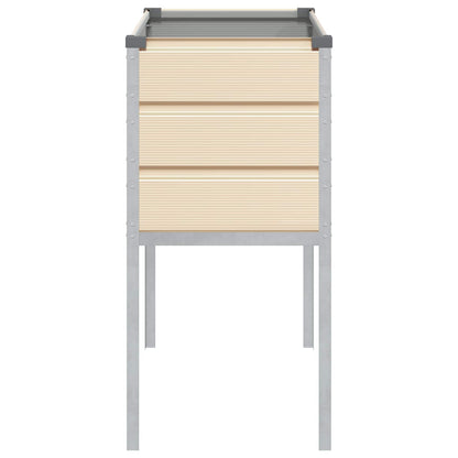 Planter Ivory 100 x 45 x 90 cm Galvanised Steel