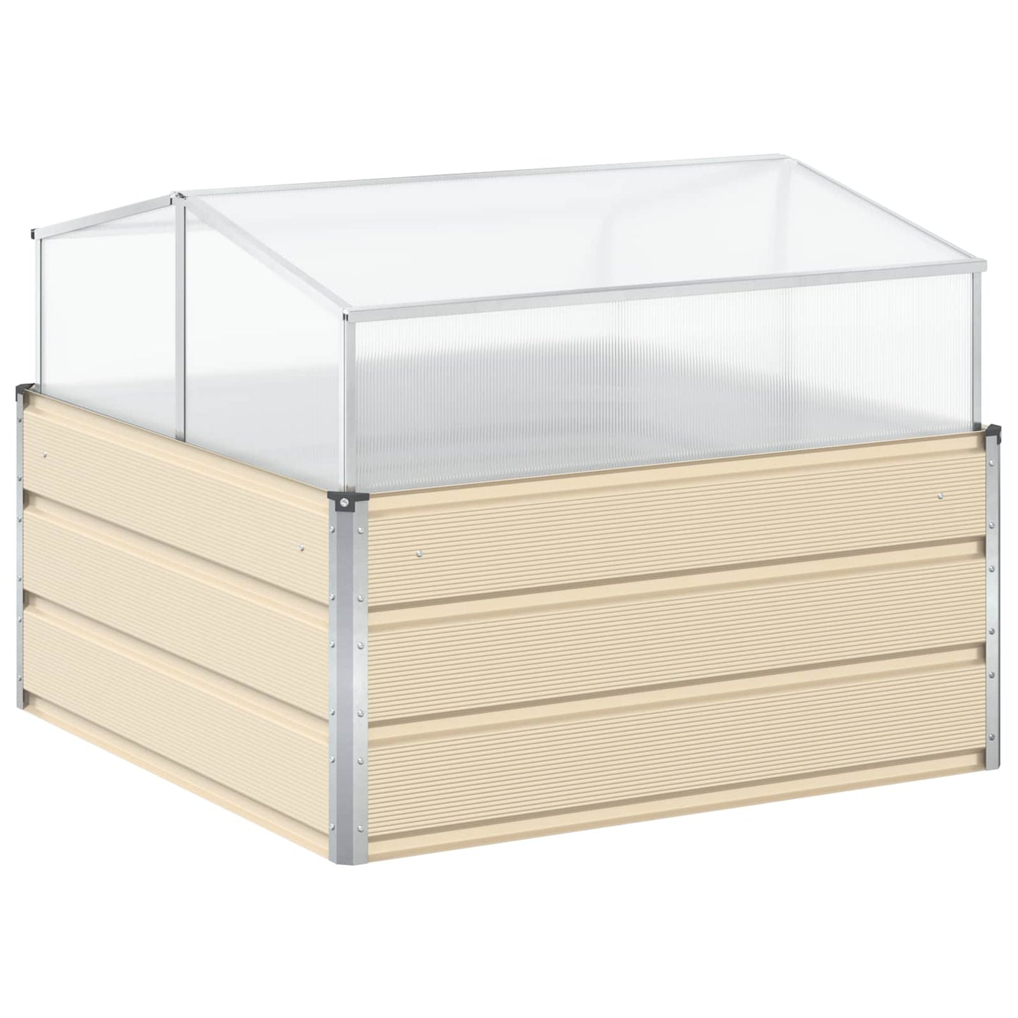 Planter Ivory 100 x 100 x 77 cm Galvanised Steel