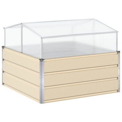 Planter Ivory 100 x 100 x 77 cm Galvanised Steel